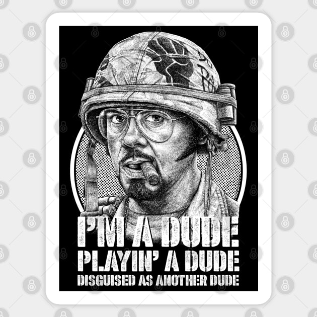 Tropic Thunder, Kirk Lazarus, Cult Classic Sticker by PeligroGraphics